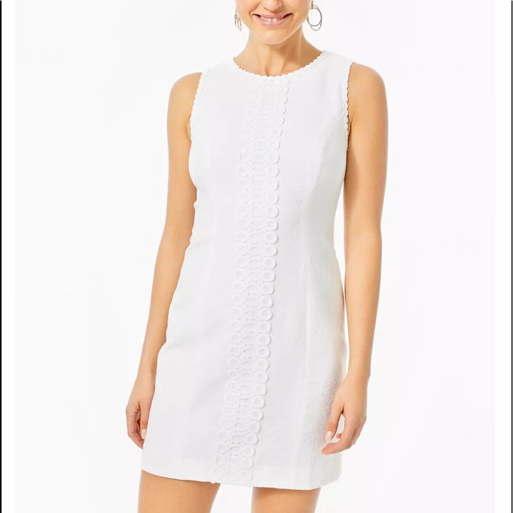 MILA Stretch Shift Dress in White